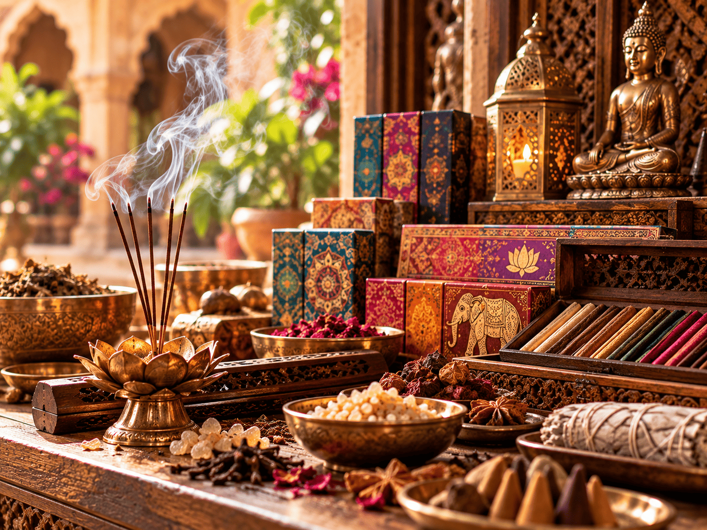 Indisches Räucherwerk und Räucherstäbchen für Meditation und Entspannung