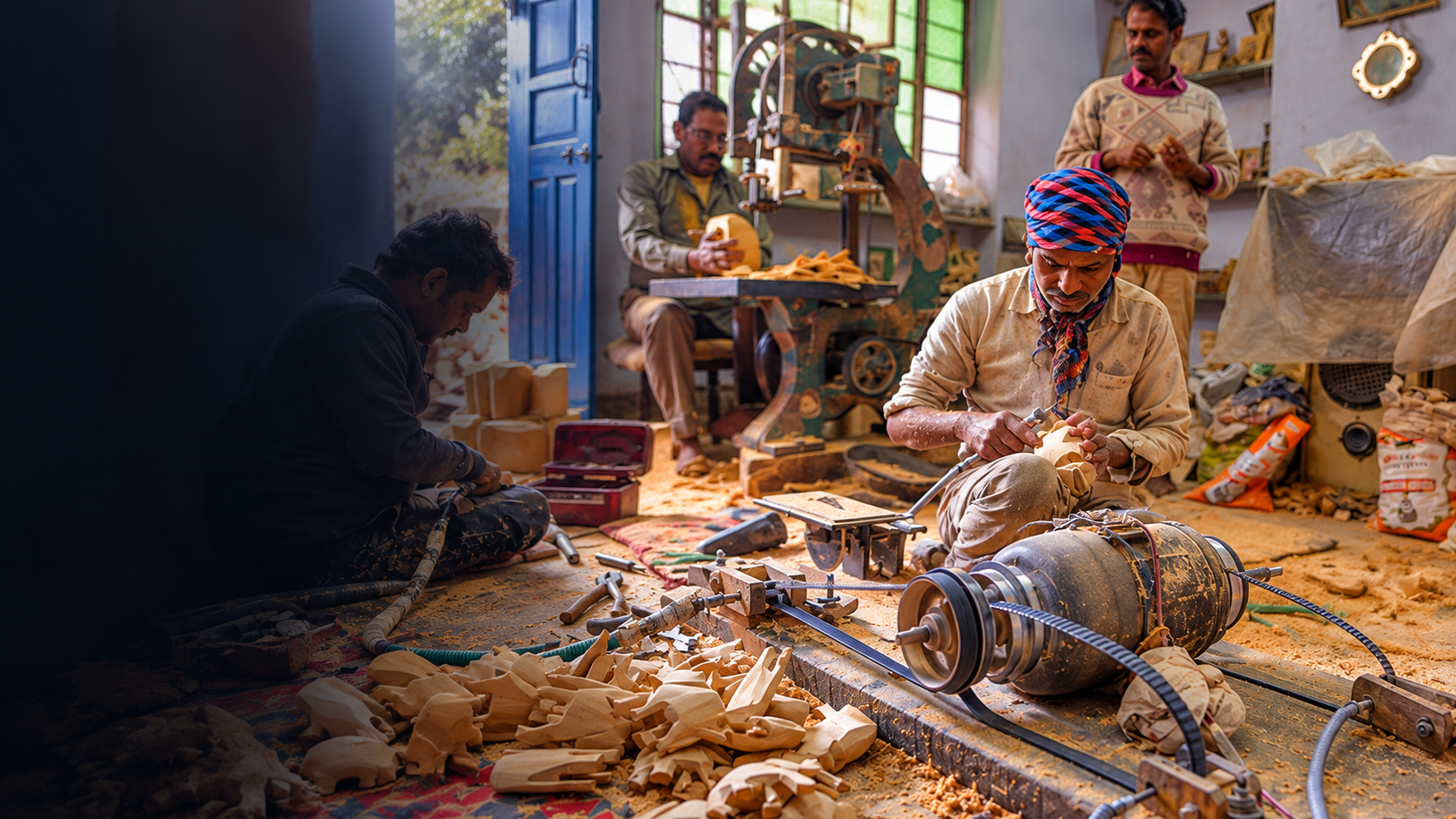 Indische Handwerkskunst – traditionelle Holzverarbeitung in Indien