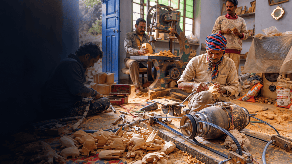 Indische Handwerkskunst – traditionelle Holzverarbeitung in Indien