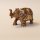 Elefant aus Holz, geschm&uuml;ckt, R&uuml;ssel hoch, dunkel, 5 cm