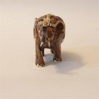 Elefant, geschm&uuml;ckt, R&uuml;ssel hoch, dunkel, 6,25 cm