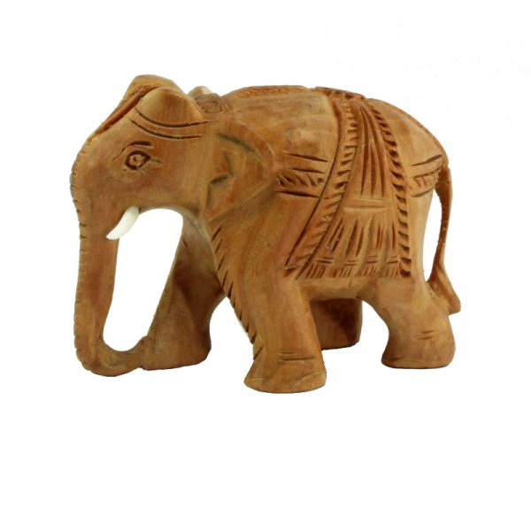 Elefant, geschm&uuml;ckt, R&uuml;ssel unten, hell, 5 cm