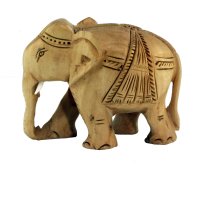Elefant, geschm&uuml;ckt, R&uuml;ssel unten, hell, 6,25 cm