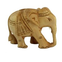Elefant, geschm&uuml;ckt, R&uuml;ssel unten, hell, 6,25 cm