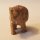 Elefant aus Holz, geschm&uuml;ckt, R&uuml;ssel hoch, hell, 7,5 cm