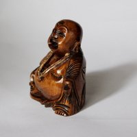 Buddha lachend, sitzend, dunkel, 6,25 cm