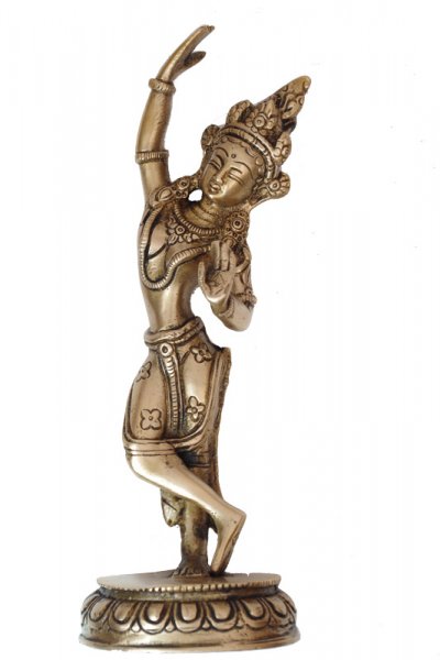 Mayadevi aus Messing, stehend, ca 25 cm
