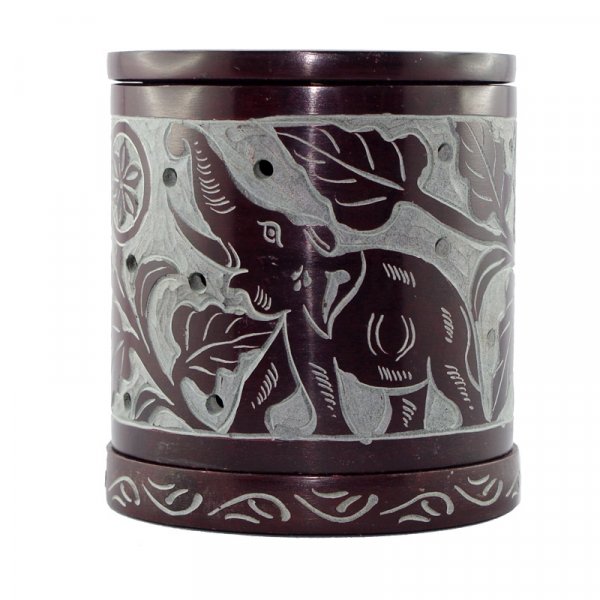 Duftlampe aus Speckstein mit Elefant 3-teilig ca. 10 cm