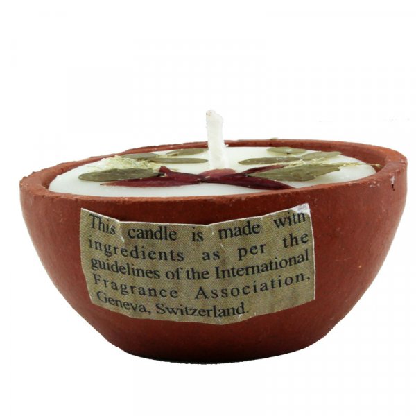 Duftkerze im Tontopf, versch. Duftnoten  Lotus