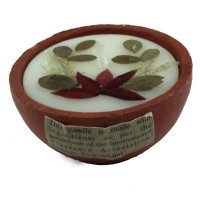 Duftkerze im Tontopf, versch. Duftnoten  Lotus