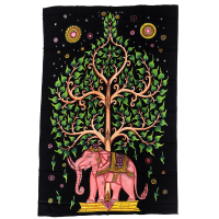 Tagesdecke Elefant &quot;Black&quot;, 140 x 210 cm Rosa
