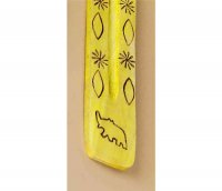 Brettchen: Gelb mit Elefant, 25 cm.