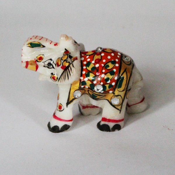 Elefant grüßend handbemalt weinrot