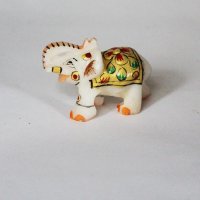 Elefant grüßend handbemalt weinrot