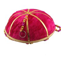 Korb mit 5 Elefanten,  Rot, ca 12 cm