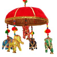 Dekokorb mit 5 Elefanten, 5 versch. Farben, ca 22 cm