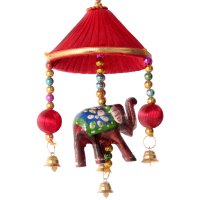 Korb mit 1 Elefant´ca 5 cm rot