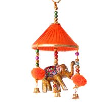 Korb mit 1 Elefant´ca 5 cm rot