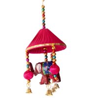 Korb mit 1 Elefant´ca 5 cm rot