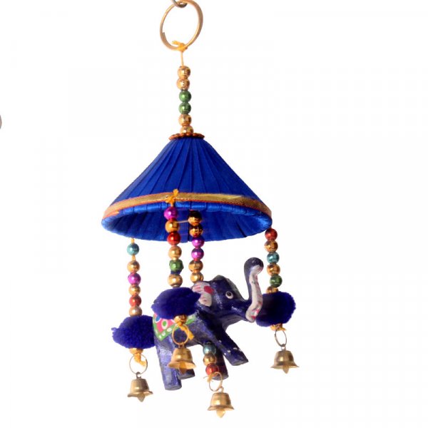 Korb mit 1 Elefant´ca 5 cm blau