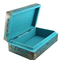 Box - &quot;Celtic&quot; aus Mangoholz, ca. 20x15 cm, Blau