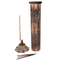 Räucherturm aus Mangoholz "Antik", ca 30 cm hoch