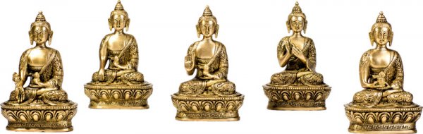 Buddha &quot;Life&quot; aus Messing, sitzend, ca 15 cm hoch Vairocana