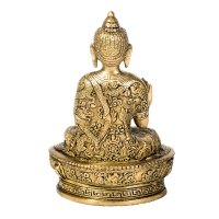 Buddha &quot;Life&quot; aus Messing, sitzend, ca 15 cm hoch Medizinbuddha