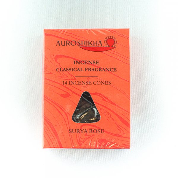 Auroshikha Räucherkegel, 14 Stk. Surya Rose