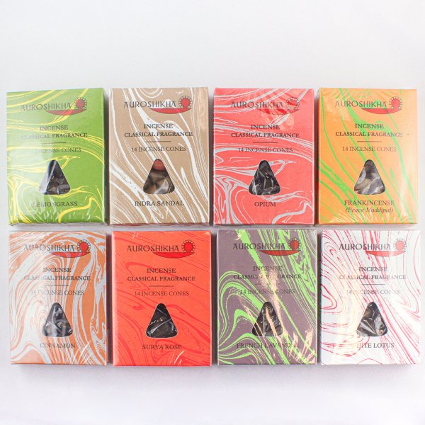 Auroshikha Räucherkegel, 14 Stk. Patchouli