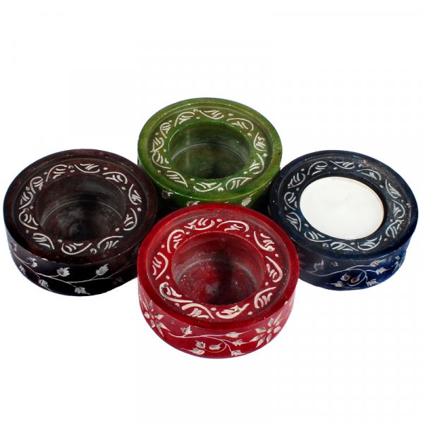 Teelichthalter rund, ca 7cm Rot