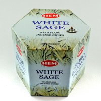 HEM Backflow Räucherkegel, 40 Stk White Sage