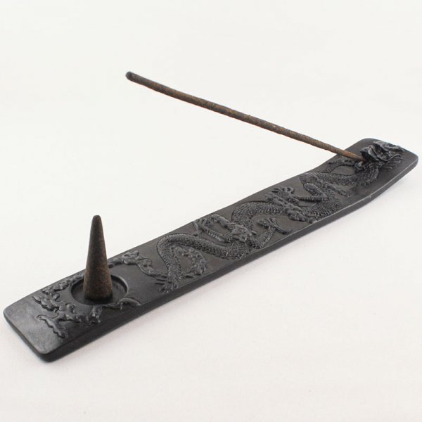 Räucherstäbchenhalter "Drache", 25 cm Schwarz