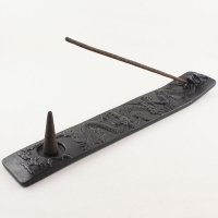 Räucherstäbchenhalter "Drache", 25 cm Grau