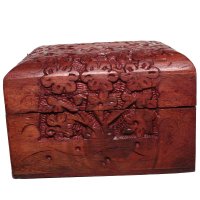Box "K.T." aus Palisanderholz,ca. 10x10 cm