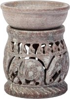 Duftlampe aus Speckstein, 2 versch. Muster, ca. 6,5 cm