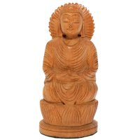 Buddha aus Holz 12,5 cm