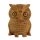 Eule aus Holz geschnitzt eckig 10 cm