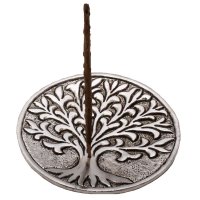 Räucherteller aus Aluminium, ca 10 cm, verschiedene Motive Lebensbaum