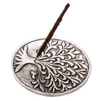 Räucherteller aus Aluminium, ca 10 cm, verschiedene Motive Lebensbaum