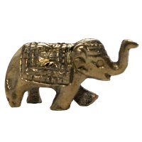 Messingtiere als Räucherstäbchenhalter, ca 3 cm Elefant stehend