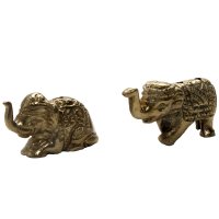 Messingtiere als Räucherstäbchenhalter, ca 3 cm Elefant sitzend