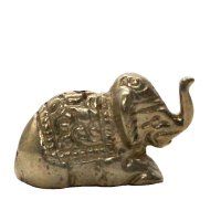 Messingtiere als Räucherstäbchenhalter, ca 3 cm Elefant sitzend
