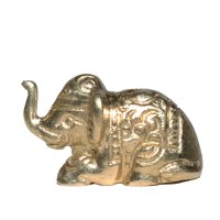 Messingtiere als Räucherstäbchenhalter, ca 3 cm Elefant sitzend