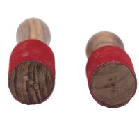 Holzklöppel mit Leder, ca 3,5cm, 2 versch. Längen