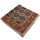 Kalamkari- Bandanatuch, 55x55 cm. Braun-Blau-Rot