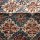 Kalamkari- Bandanatuch, 55x55 cm. Braun-Blau-Rot