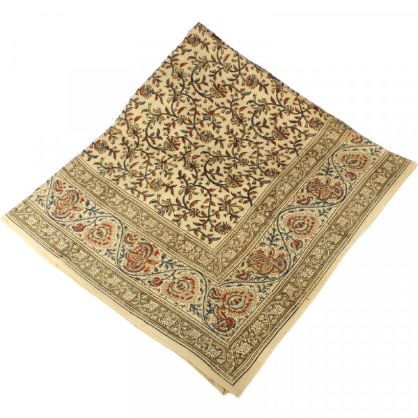 Kalamkari Tuch 110x110cm, Rankenmotive