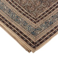 Kalamkari Tuch 110x110cm, Schwarz-Blau