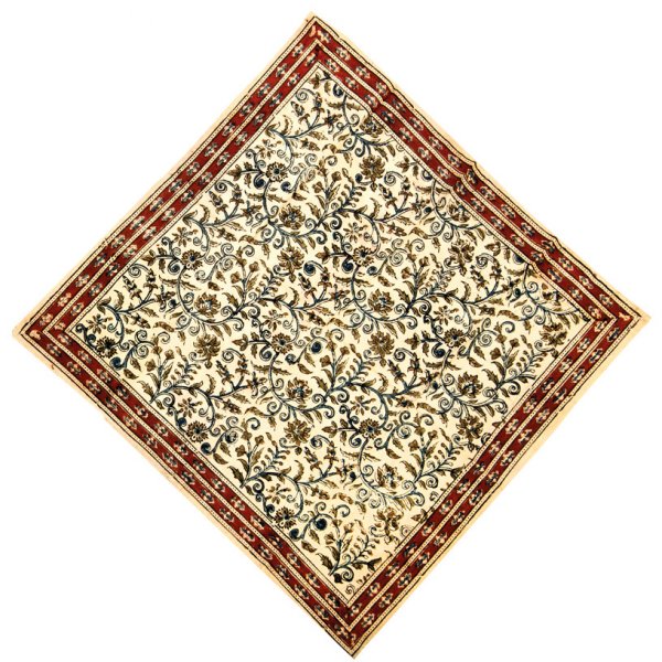 Kalamkari Tuch 110x110cm mit rankenmotiven